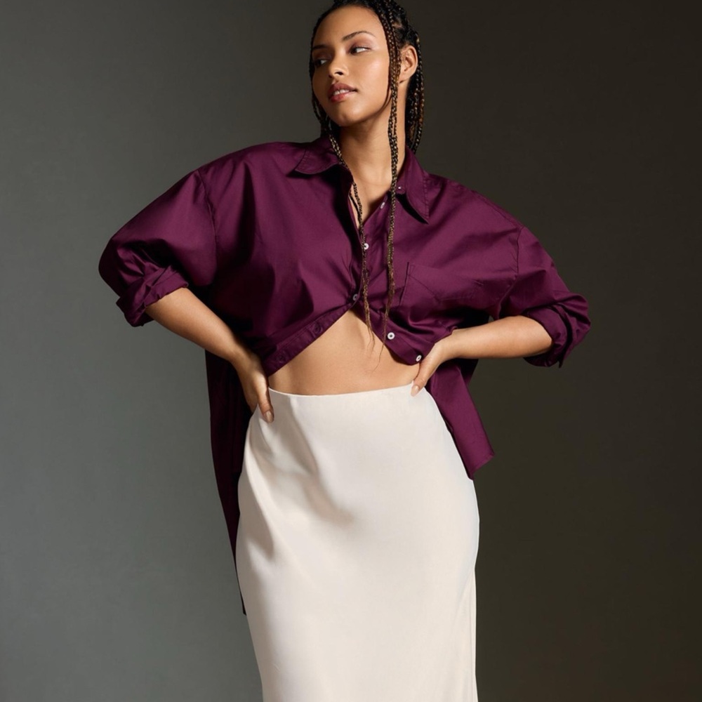 NWT! Anthropologie Maeve The Bennet Oversized Cotton Buttondown Shirt 1X - Picture 11 of 12